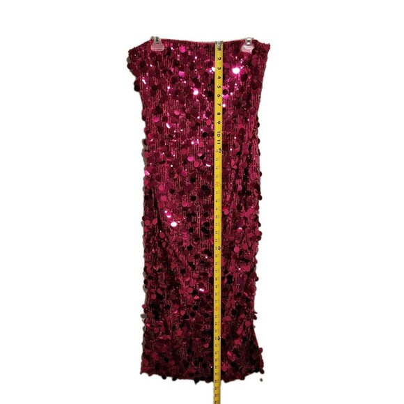 Pink Sparkly Sequin Strapless Stretch Dress Size XL - Picture 3 of 10